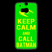 Coque HTC One M8s Keep Calm Call Batman Vert