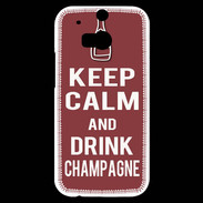 Coque HTC One M8s Keep Calm Drink Champagne Brique