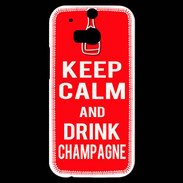 Coque HTC One M8s Keep Calm Drink champagne Rouge