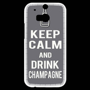Coque HTC One M8s Keep Calm Drink champagne Gris