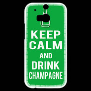 Coque HTC One M8s Keep Calm Drink champagne Vert