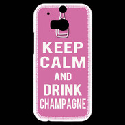 Coque HTC One M8s Keep Calm Drink champagne Rose