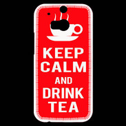 Coque HTC One M8s Keep Calm Drink Tea Rouge
