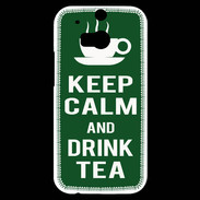 Coque HTC One M8s Keep Calm Drink Tea Vert