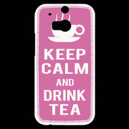 Coque HTC One M8s Keep Calm Drink Tea Rose