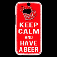 Coque HTC One M8s Keep Calm Have a beer Rouge