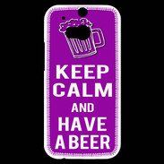 Coque HTC One M8s Keep Calm Have a beer Violet