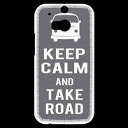Coque HTC One M8s Keep Calm Take Road Gris