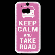 Coque HTC One M8s Keep Calm Take Road Rose