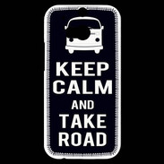 Coque HTC One M8s Keep Calm Take Road Noir