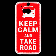 Coque HTC One M8s Keep Calm Take Road Rouge