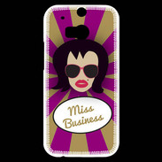 Coque HTC One M8s Miss business Brune