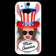 Coque HTC One M8s Miss USA Chatain