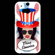 Coque HTC One M8s Miss USA Brune