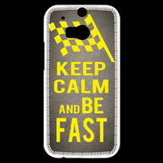 Coque HTC One M8s Keep Calm and Be Fast Gris