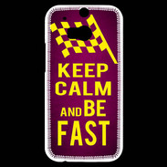 Coque HTC One M8s Keep Calm and Be Fast Rose