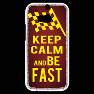 Coque HTC One M8s Keep Calm and Be Fast Rouge