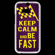 Coque HTC One M8s Keep Calm and Be Fast Violet