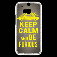 Coque HTC One M8s Keep Calm and Be Furious Gris