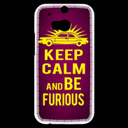 Coque HTC One M8s Keep Calm and Be Furious Rose