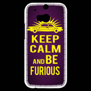 Coque HTC One M8s Keep Calm and Be Furious Violet