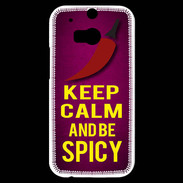 Coque HTC One M8s Keep Calm and Be Spicy Rose