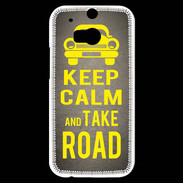 Coque HTC One M8s Keep Calm and Take o road 2 Gris