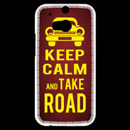 Coque HTC One M8s Keep Calm and Take o road 2 Rouge
