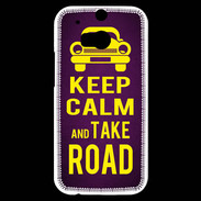 Coque HTC One M8s Keep Calm and Take o road 2 Violet