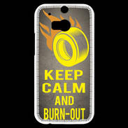 Coque HTC One M8s Keep Calm and Burn Out Gris