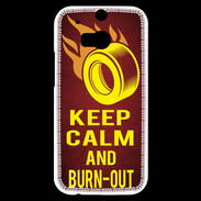 Coque HTC One M8s Keep Calm and Burn Out Rouge