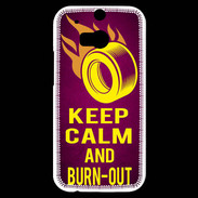 Coque HTC One M8s Keep Calm and Burn Out Rose