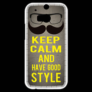 Coque HTC One M8s Keep Calm and Have a good Style Gris