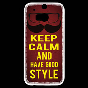 Coque HTC One M8s Keep Calm and Have a good Style Rouge