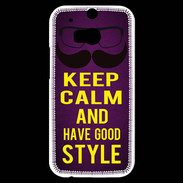 Coque HTC One M8s Keep Calm and Have a good Style Violet