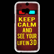 Coque HTC One M8s Keep Calm and See your life 3D Rouge