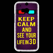 Coque HTC One M8s Keep Calm and See your life 3D Violet