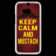 Coque HTC One M8s Keep Calm and Mustach Rouge