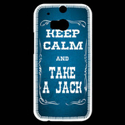 Coque HTC One M8s Keep Calm and Take Jack Bleu