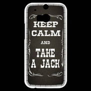 Coque HTC One M8s Keep Calm and Take Jack Gris