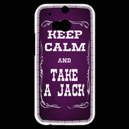 Coque HTC One M8s Keep Calm and Take Jack Violet