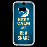 Coque HTC One M8s Keep Calm and Be a Snake bleu