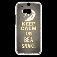 Coque HTC One M8s Keep Calm and Be a Snake Gris