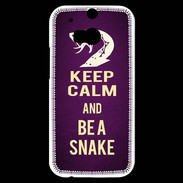 Coque HTC One M8s Keep Calm and Be a Snake Violet