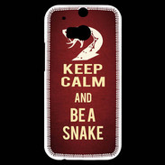 Coque HTC One M8s Keep Calm and Be a Snake Rouge