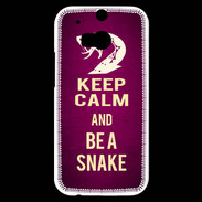 Coque HTC One M8s Keep Calm and Be a Snake Rose