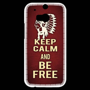 Coque HTC One M8s Keep Calm and Be Free Rouge