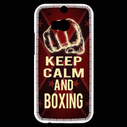 Coque HTC One M8s Keep Calm and Boxing Rouge