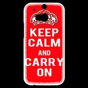 Coque HTC One M8s Keep Calm and Carry on Rouge