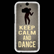 Coque HTC One M8s Keep Calm and Dance Gris